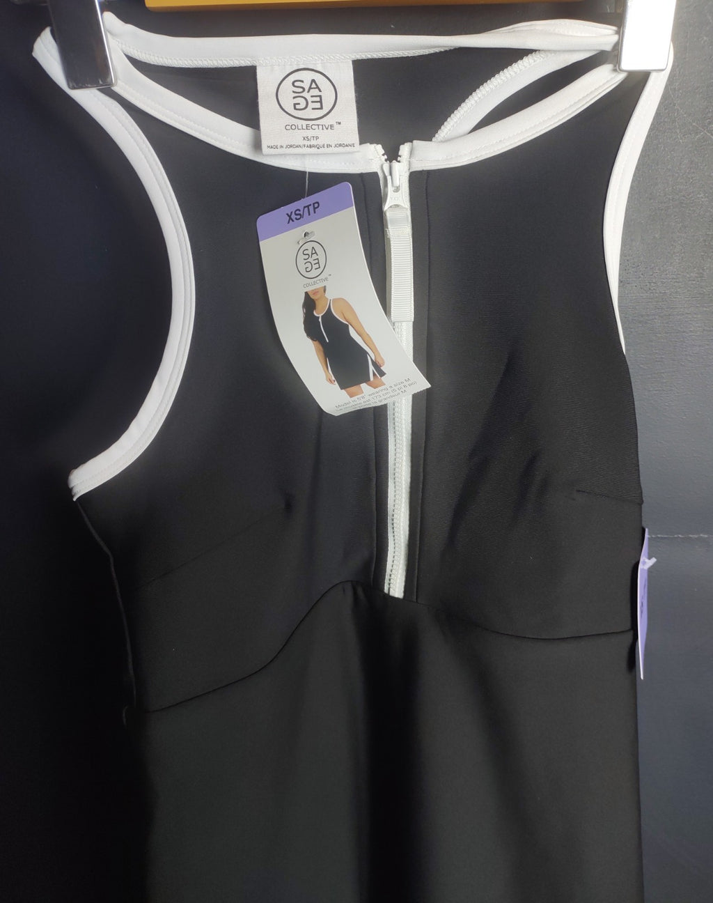 Sage Collective Black Racerback Dress XS Built-In Shorts Tennis Golf NWT