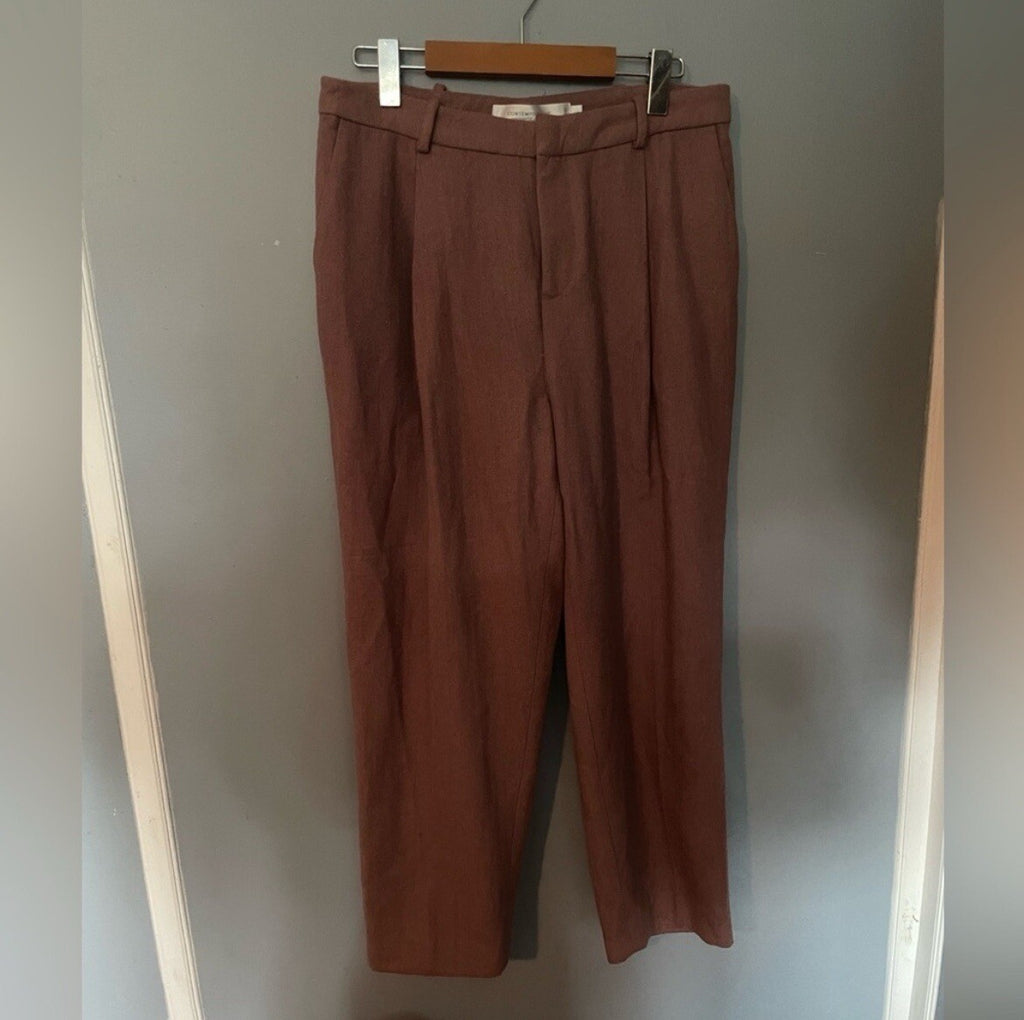 Women’s Blush Pink Contemporaine Wool Blend Pants – Slim Fit Trousers