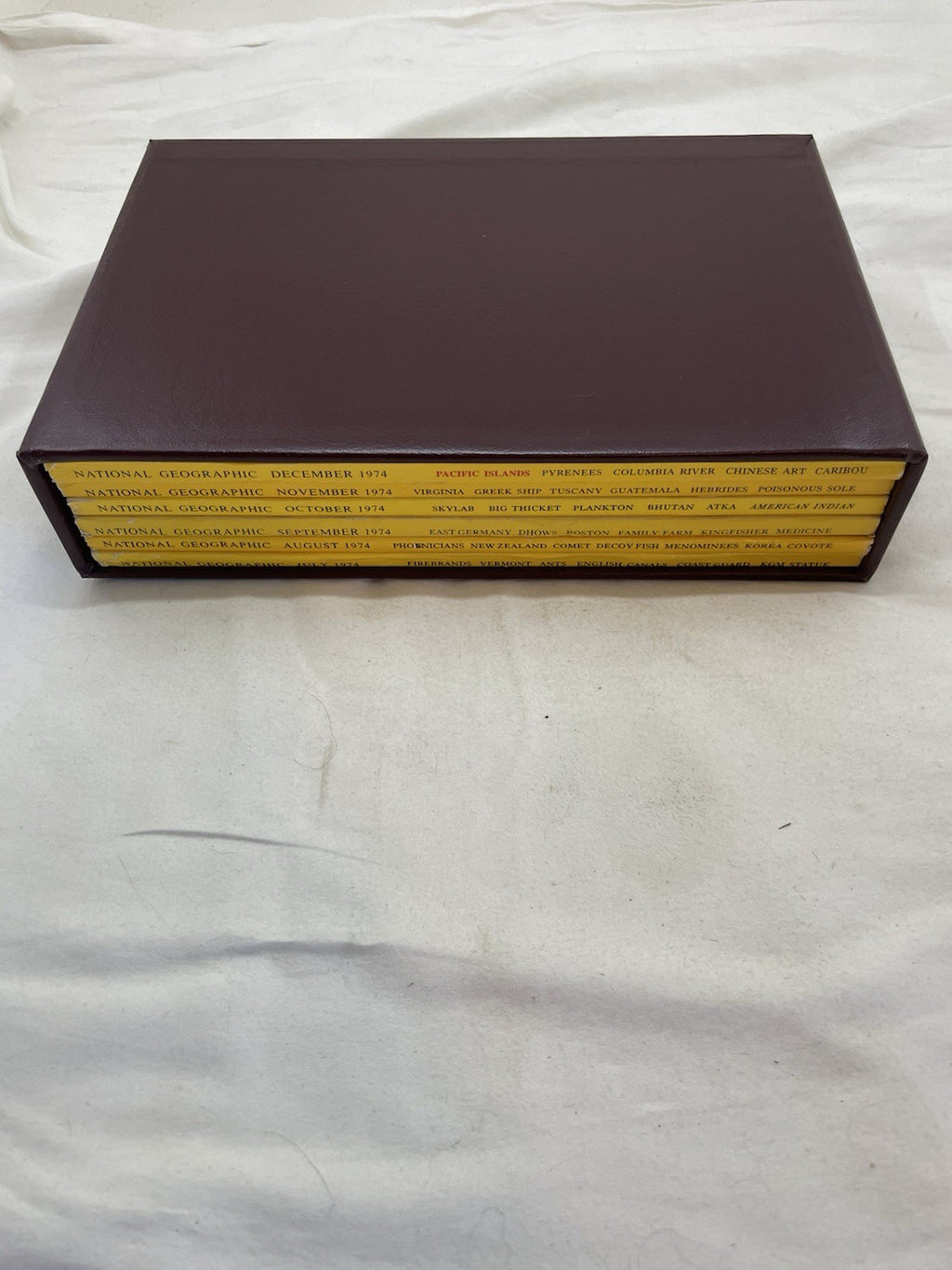 Nat Geo Mags Jul–Dec 1974 Vtg Lot Slipcvr Nature Travel Decor School