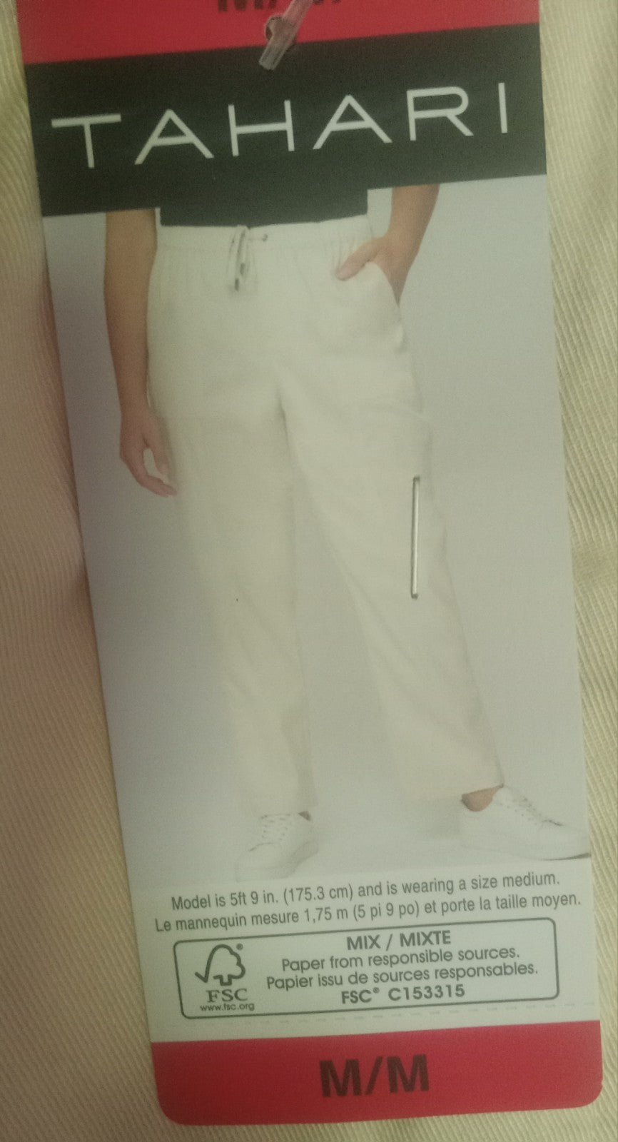 Tahari Beige Pant Women’s Medium NWT Classic Stretch Career Office Trousers