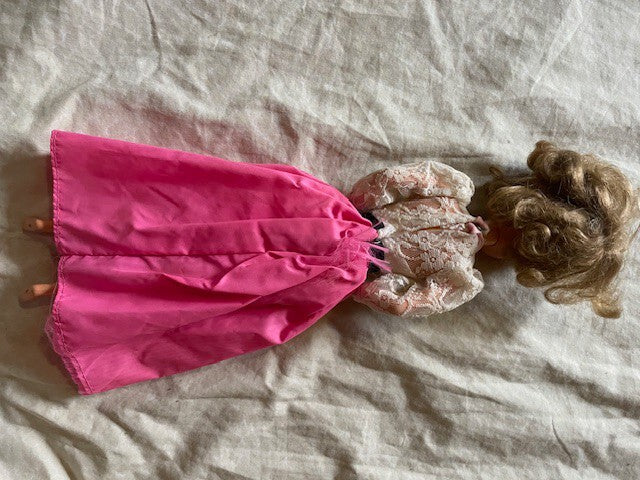 1979 Mattel Heart Family Mother Doll Angel Face Pink White Dress Vintage