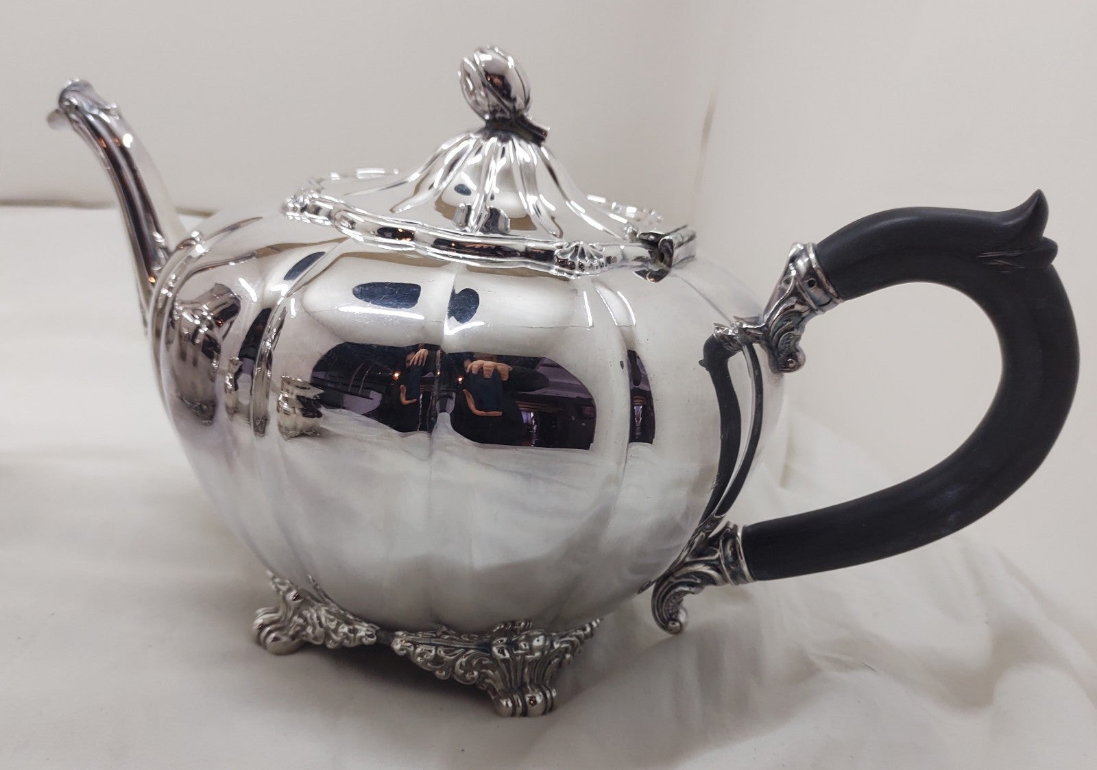 1847 Rogers Bros EP on Copper Victorian Silverplate Tea & Coffee Set Ornate