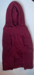 Burgundy Knit Dog Sweater – Cozy Pullover Winter Coat for Small Pets