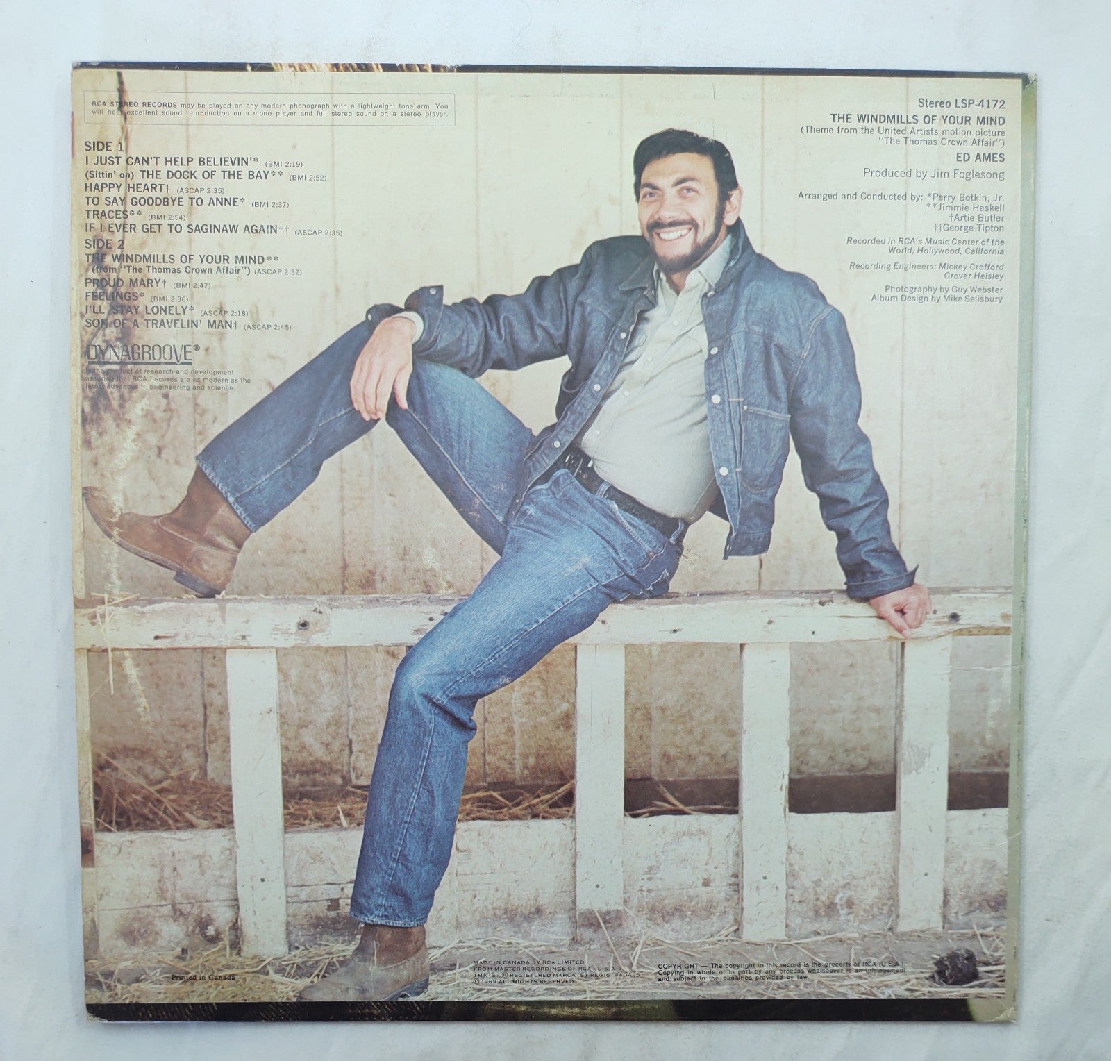 Ed Ames – The Windmills of Your Mind LP Stereo RCA Victor LSP-4172 Canada