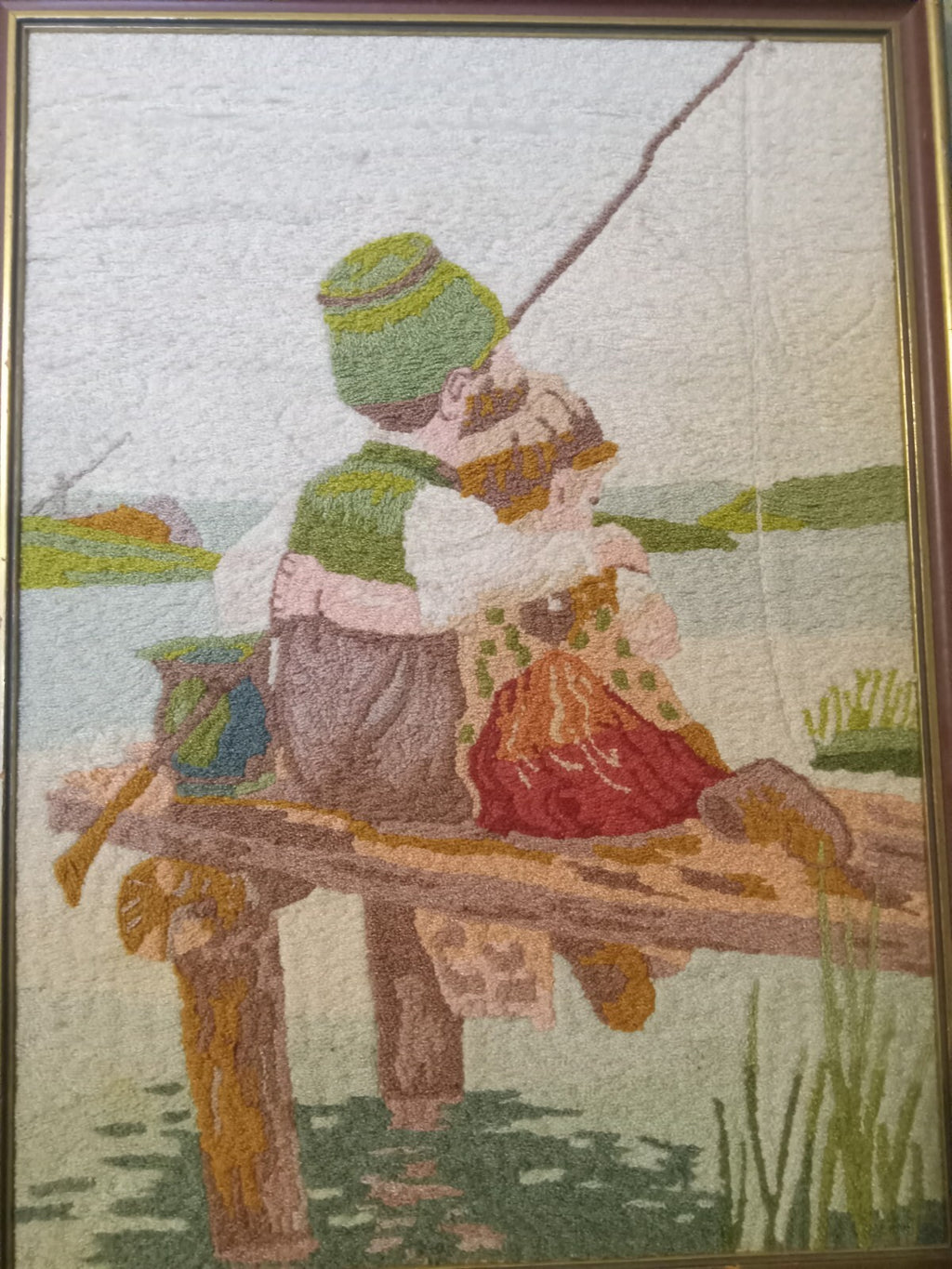 Vintage Hand‑Stitched Bunka Embroidery Tapestry – Framed Textile Art Collectible