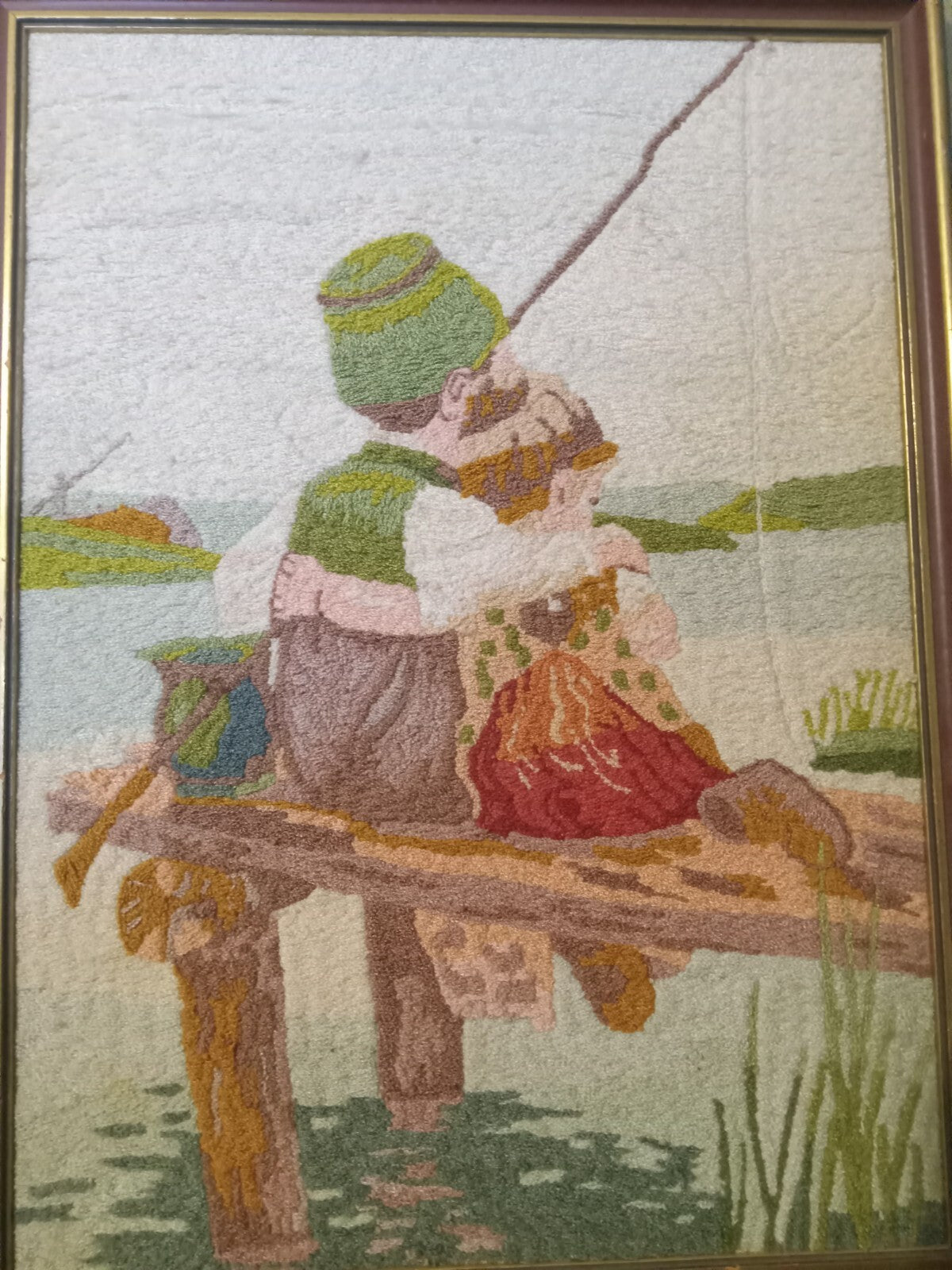 Vintage Hand‑Stitched Bunka Embroidery Tapestry – Framed Textile Art Collectible