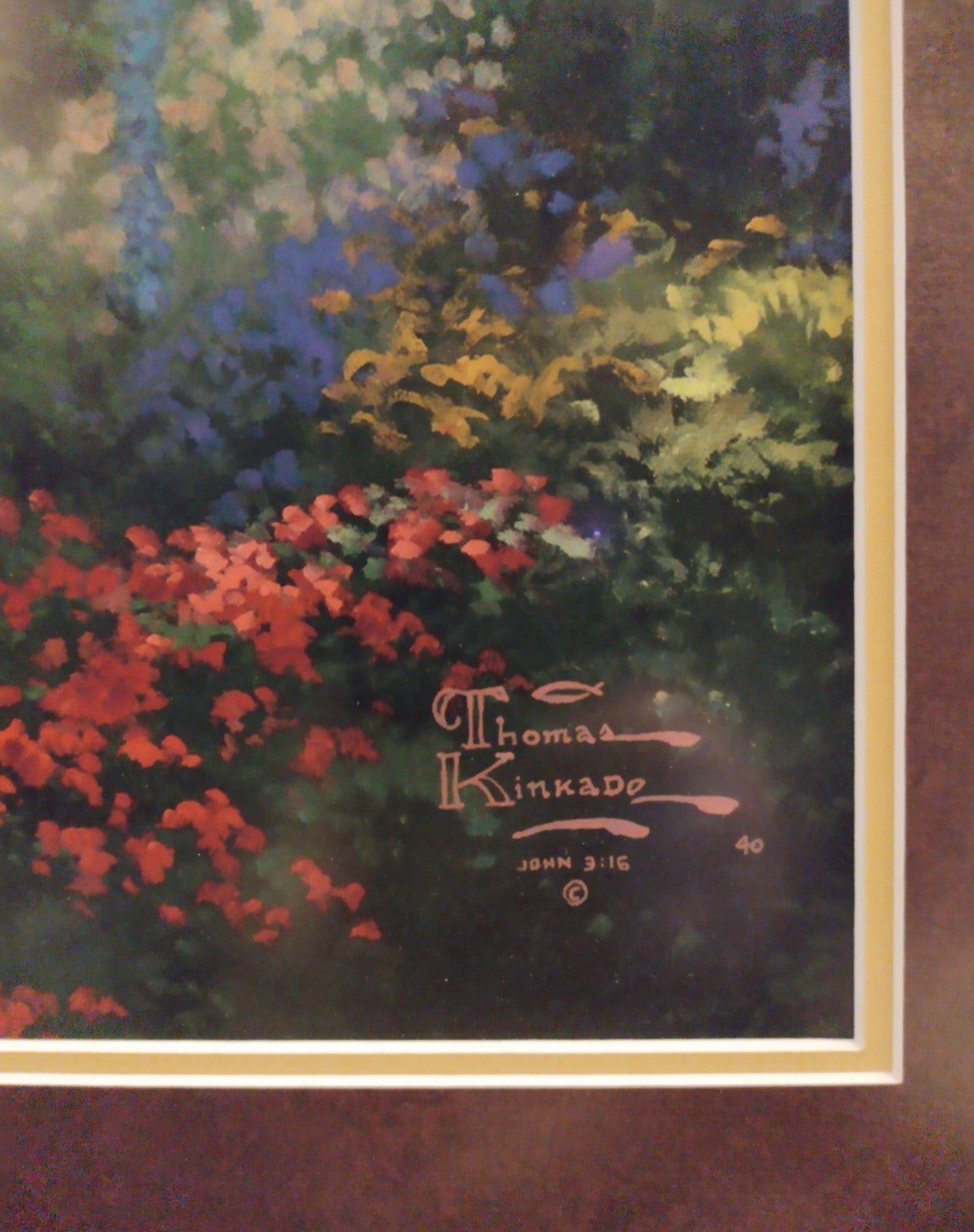 Thomas Kinkade Gardens Beyond Spring Gate Framed Lithograph w COA