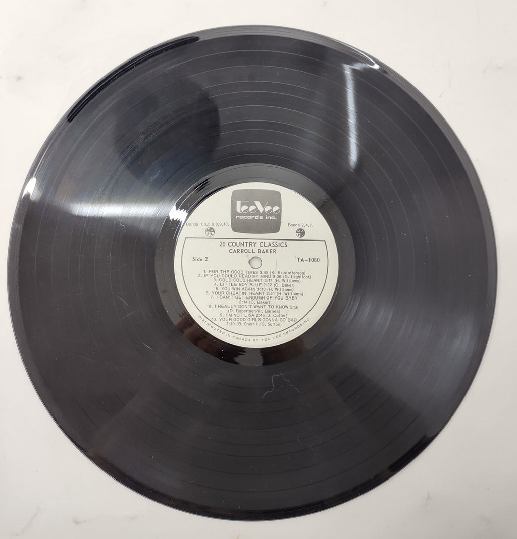 Carroll Baker – 20 Country Classics Vinyl LP Canadian Legend Country