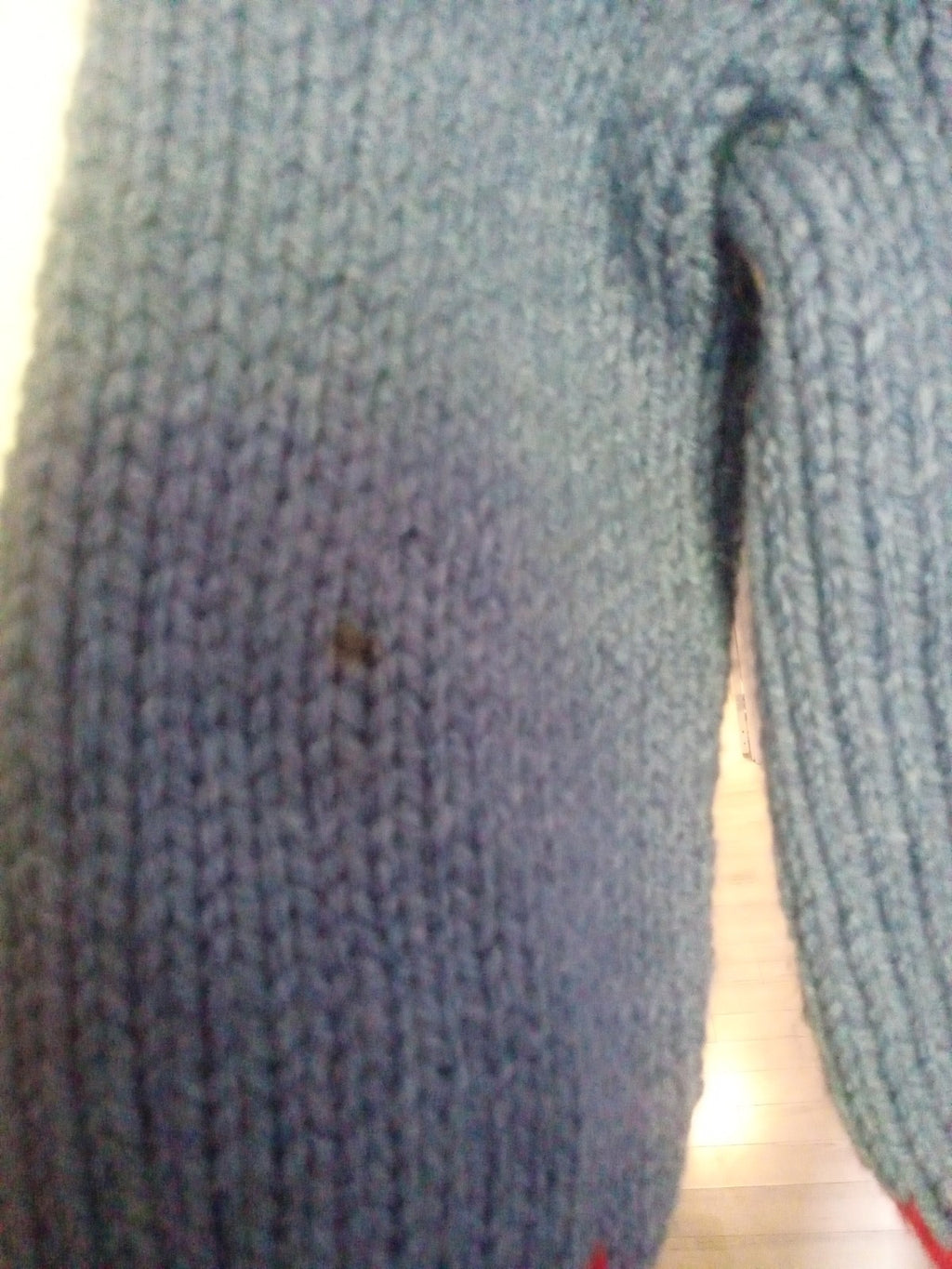 Vintage Hand-Knit Fair Isle Sweater Red Blue Kids Wool Long Sleeve Cozy