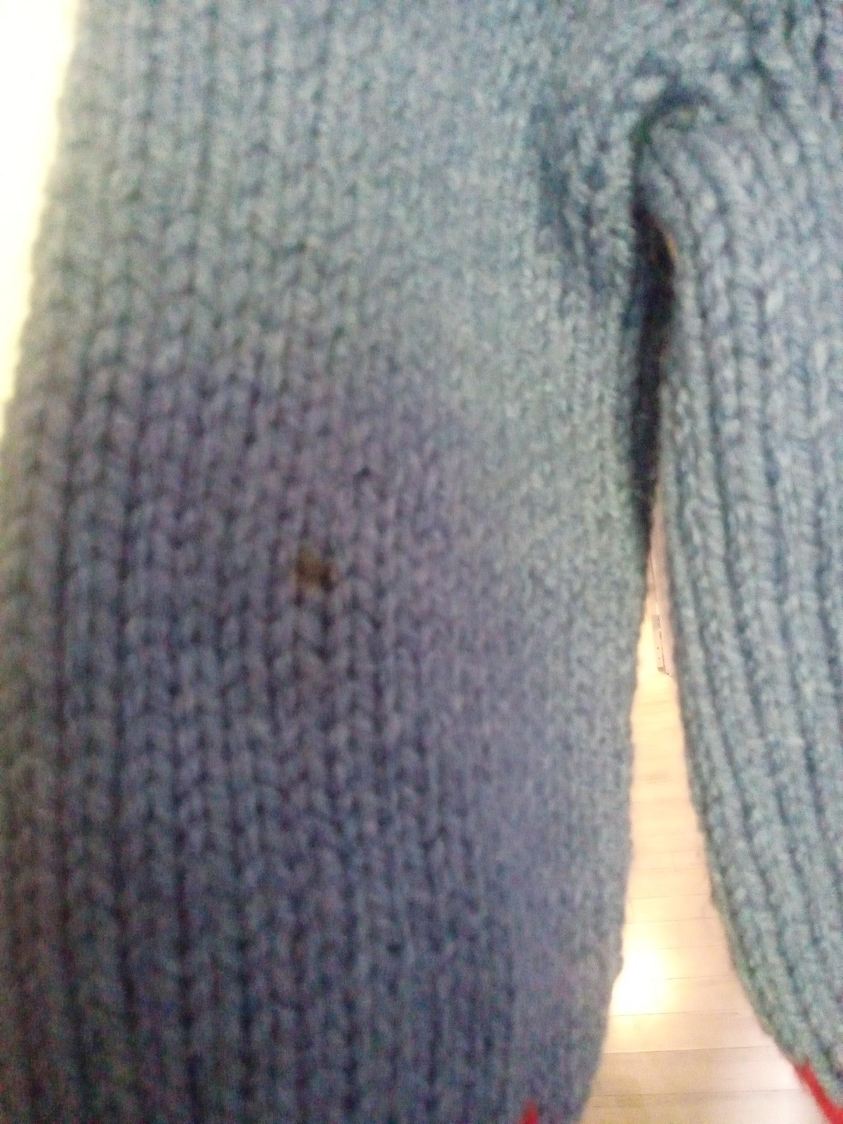 Vintage Hand-Knit Fair Isle Sweater Red Blue Kids Wool Long Sleeve Cozy