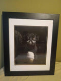 Framed Black Pug with Ice Cream Art Print – 23.5" x 19.5"