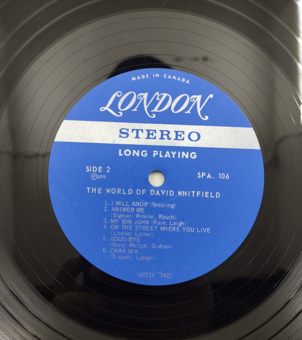 David Whitfield The World Of LP London SPA-106 Stereo Canada 1970 Vocal Vinyl LP