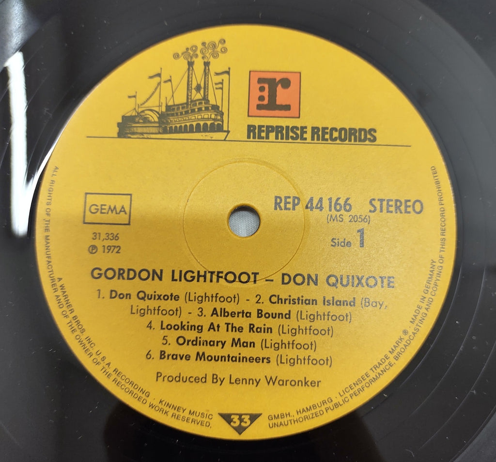 Gordon Lightfoot – Don Quixote LP 1972 Reprise Folk Rock VG