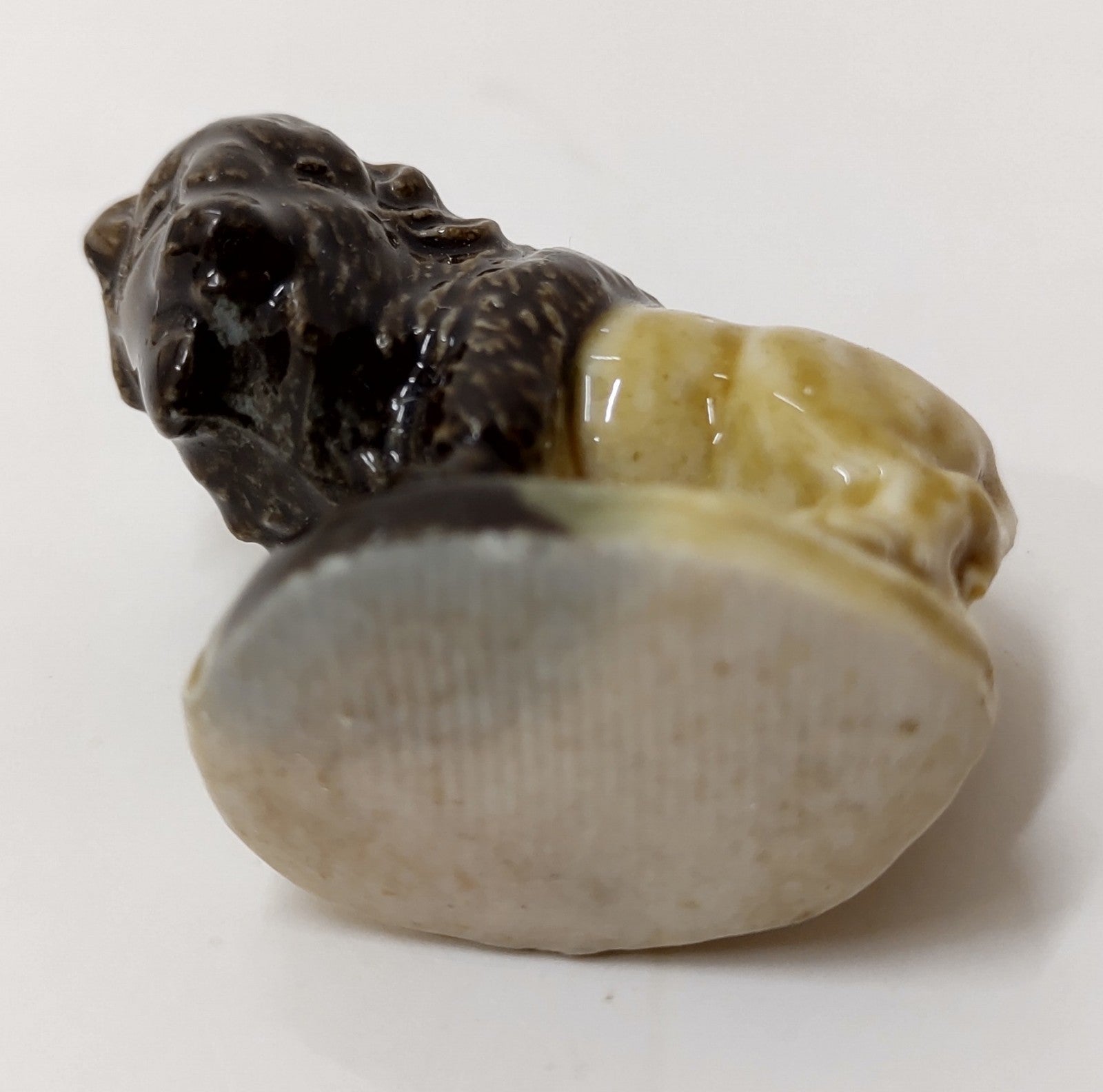 Vintage Wade Whimsies England Bison Buffalo Mini Ceramic Figurine Red Rose