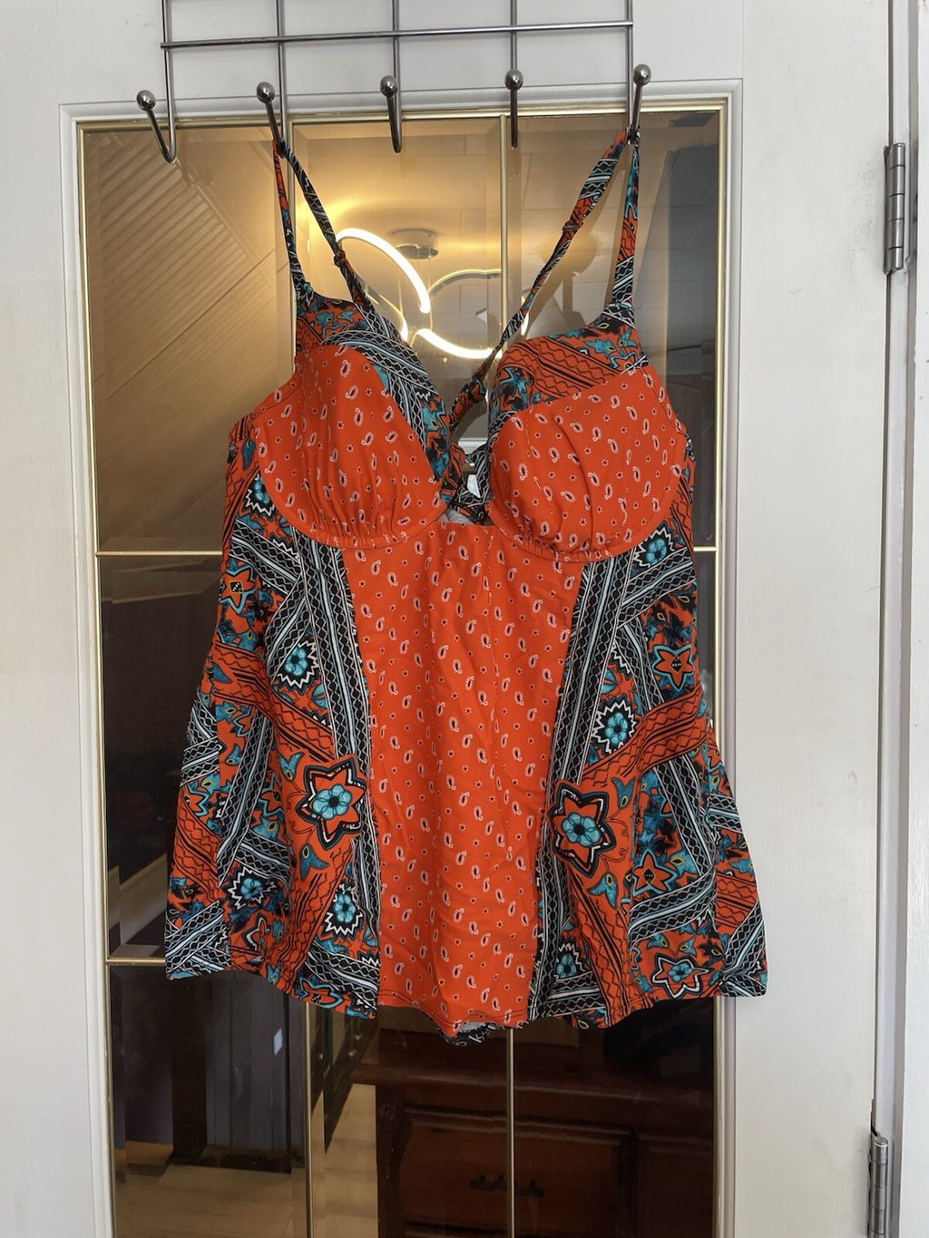 Cacique Swim Top 40D Black Underwire Bra Bikini Plus Size Swimwear Hook