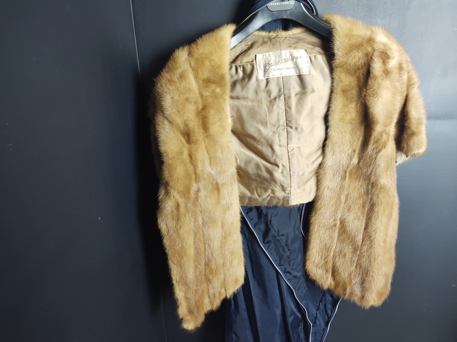 Eatons of Canada Fur Salon Real Mink Bolero Jacket Vintage Fur Cropped Pullover