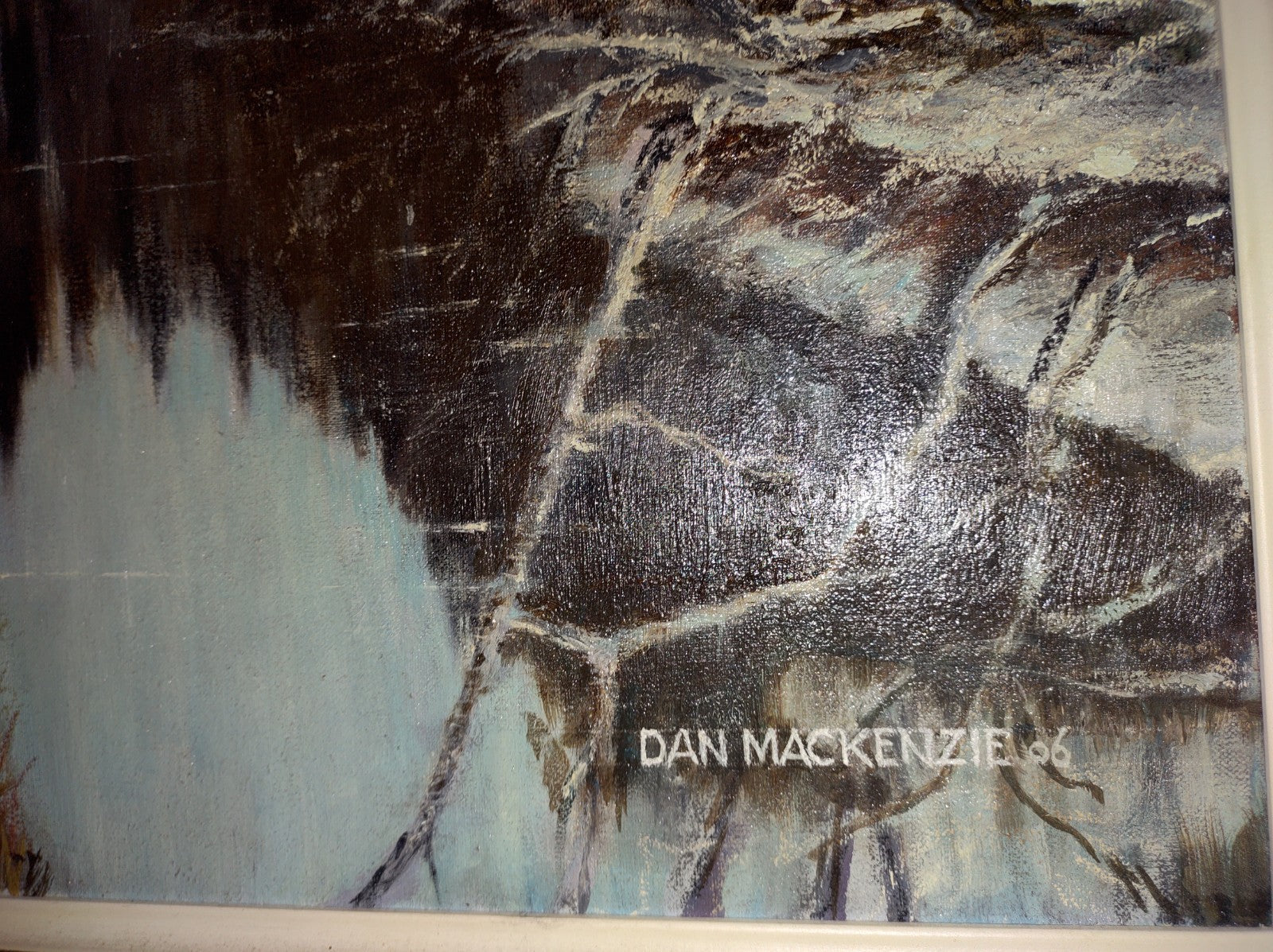 Dan Mackenzie Winter River Oil Painting Snowy Landscape Canadian Art