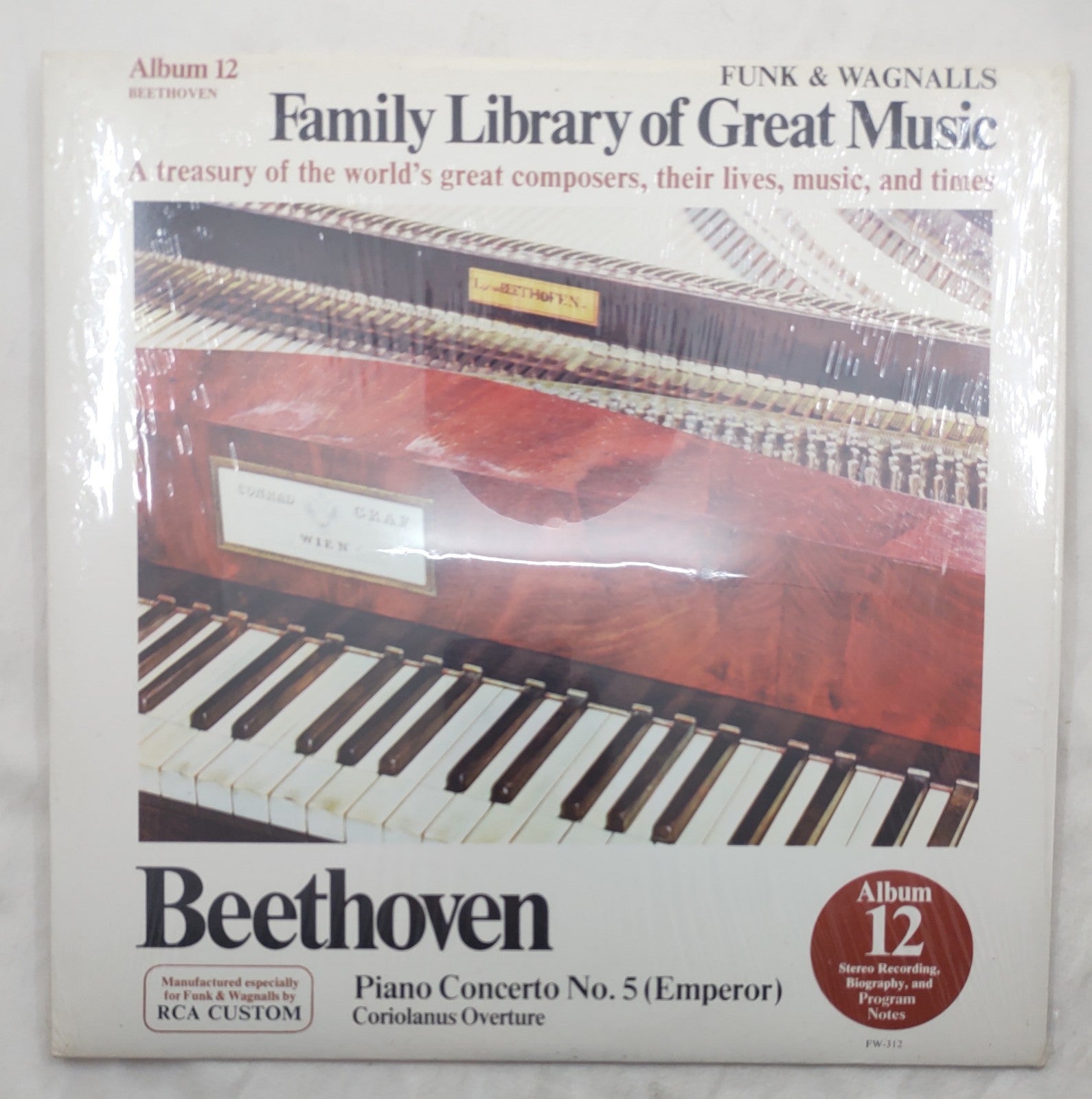 Beethoven Piano Concerto No.5 Emperor LP Funk & Wagnalls RCA Classical Vinyl LP