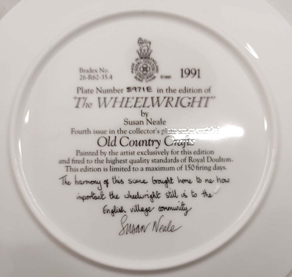 Royal Doulton Old Country Crafts Plate Set of 8 Susan Neale w/ Boxes & COAs