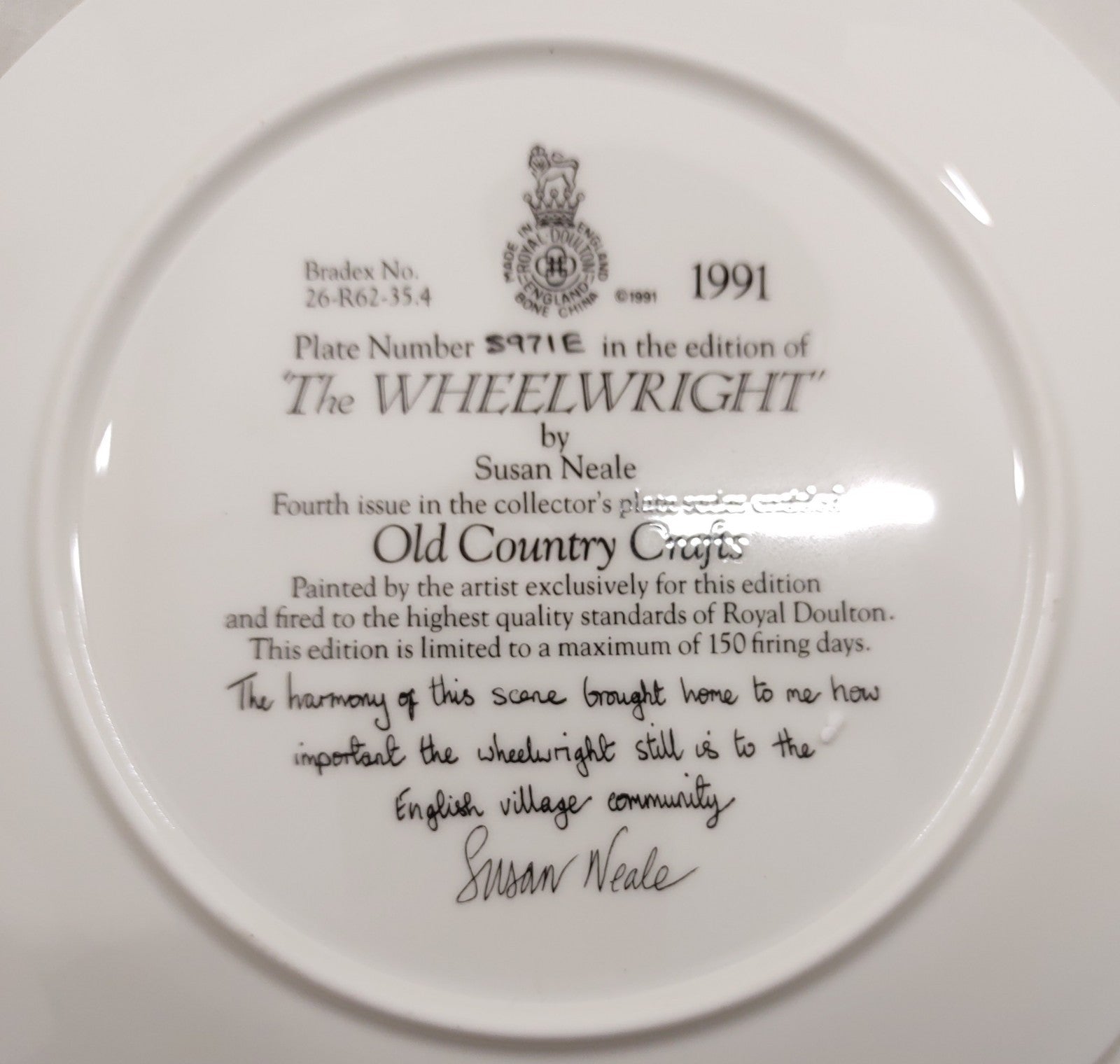 Royal Doulton Old Country Crafts Plate Set of 8 Susan Neale w/ Boxes & COAs