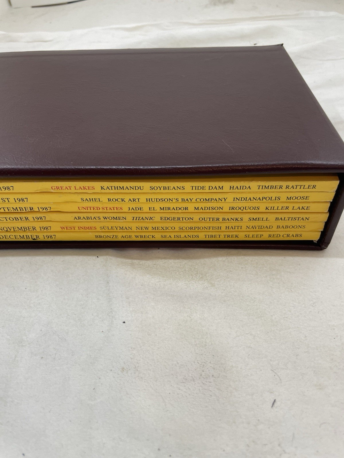 Nat Geo Mags Jul–Dec 1987 Vtg Slipcvr Set Wildlife World Decor Nature