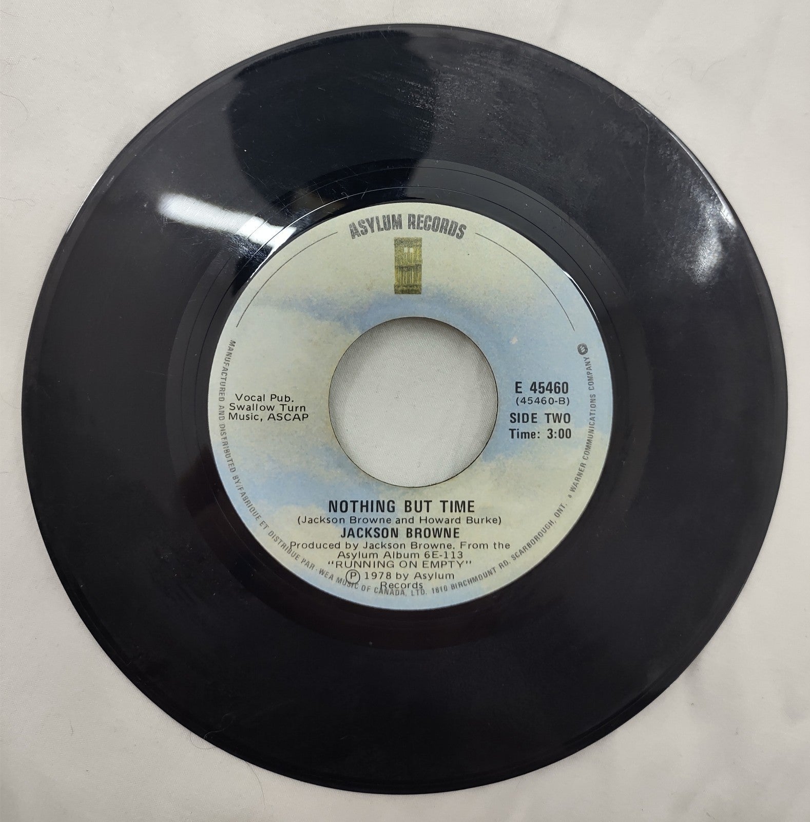 Jackson Browne "Running on Empty" 1978 Canadian Vinyl Single E 45460