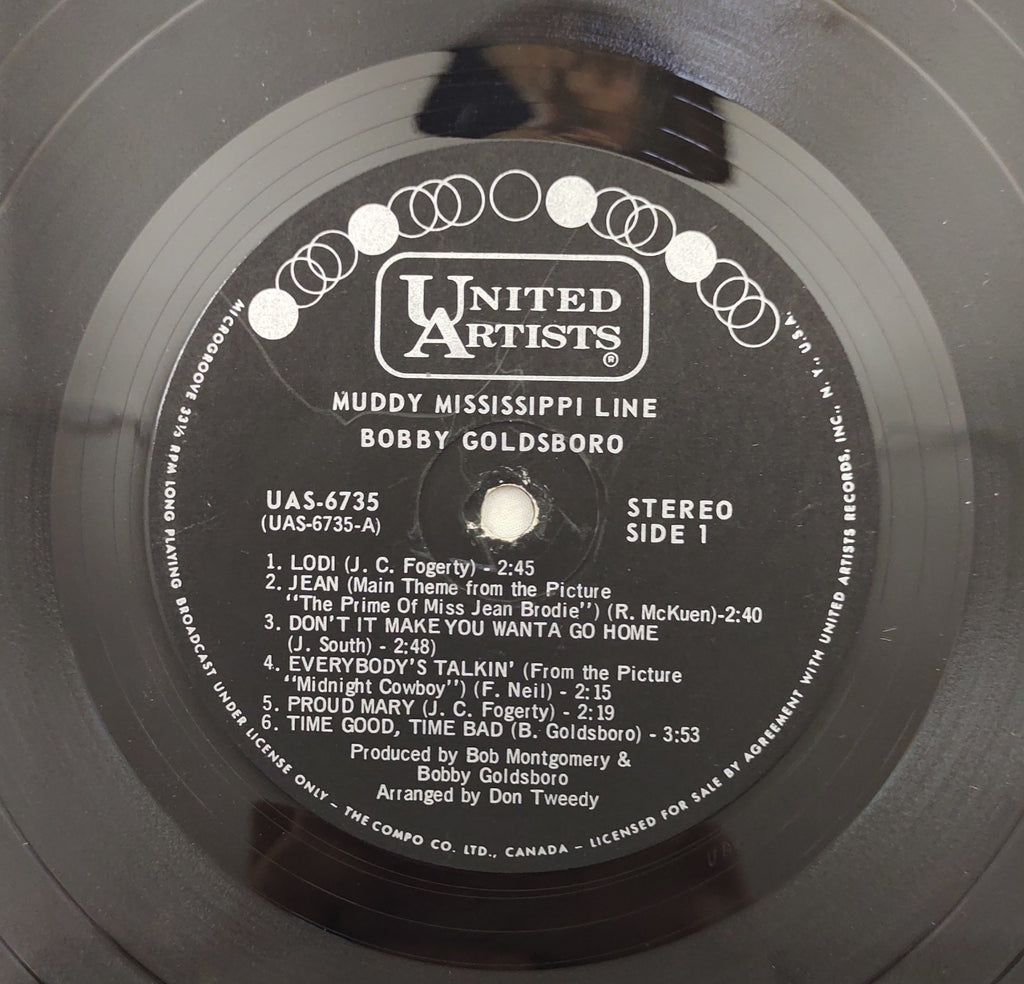 Bobby Goldsboro – Muddy Mississippi Line LP Stereo United Artists UAS-6735