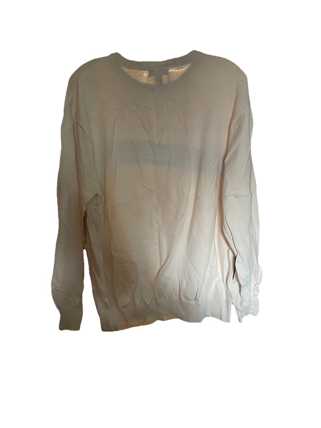 John Ashford Cream Stripe Cotton Crew Neck Sweater Size Large Men's Top