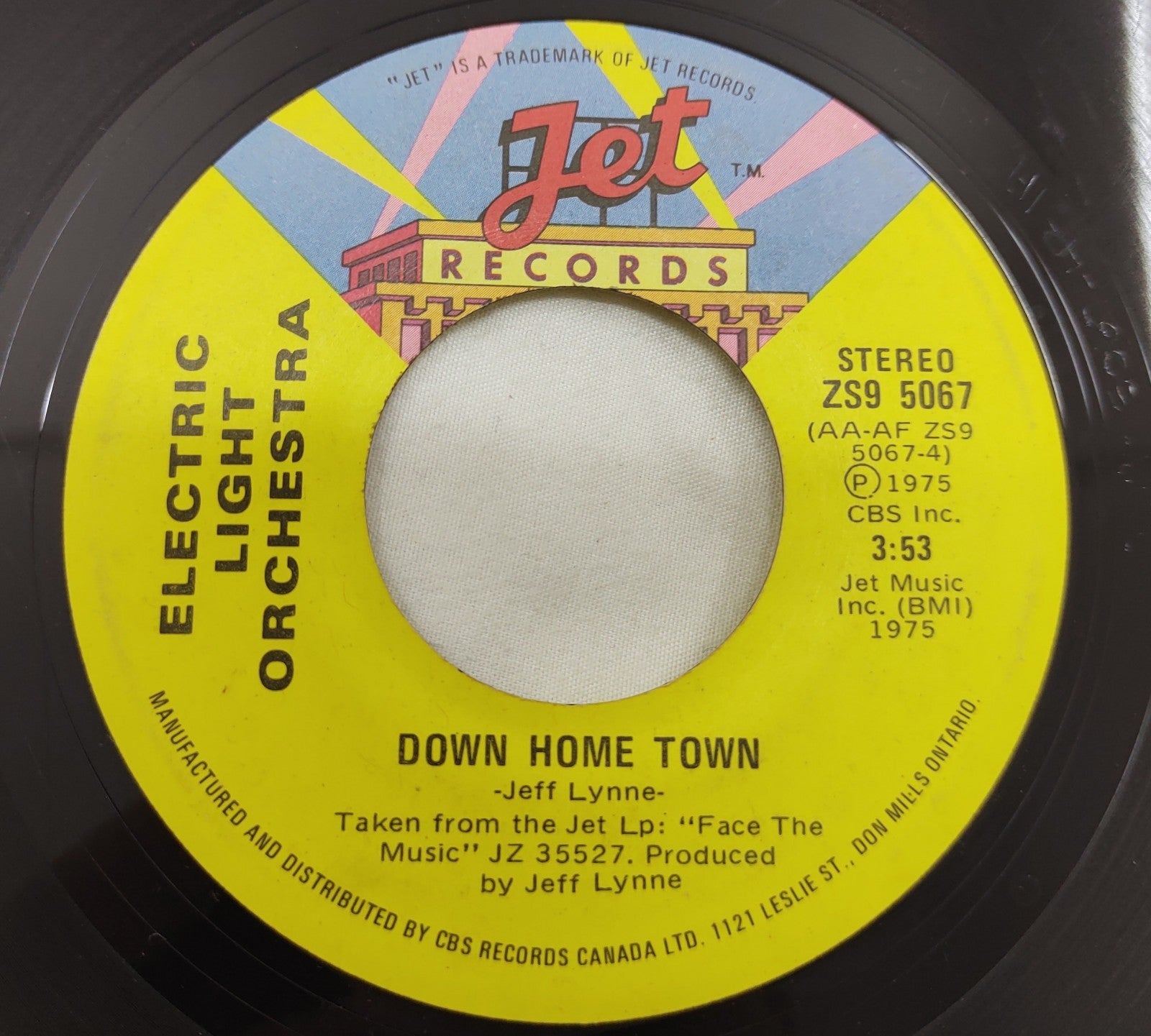 ELO – Down Home Town 7" Vinyl Single United Artists ZS9 5067 1975