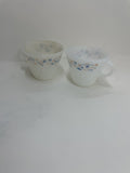 Termocrisa Milk Glass Mugs Blue White Peach Set of 2 Vintage Retro Mexico