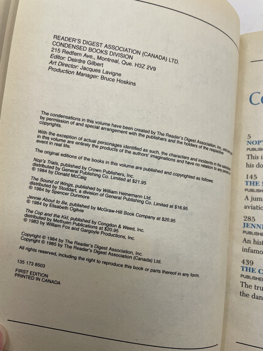 1985 Reader's Digest Condensed 1st Ed HC Leather Gilt Vtg NM Anthology