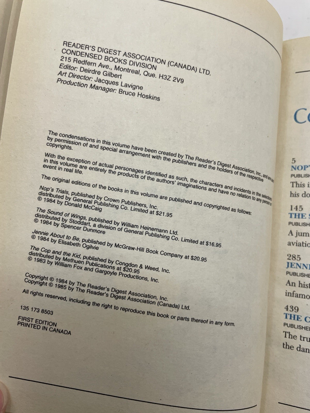 1985 Reader's Digest Condensed 1st Ed HC Leather Gilt Vtg NM Anthology