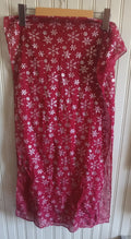 Red Silver Snowflake Scarf Christmas Holiday Winter Knit Metallic Festive Wrap