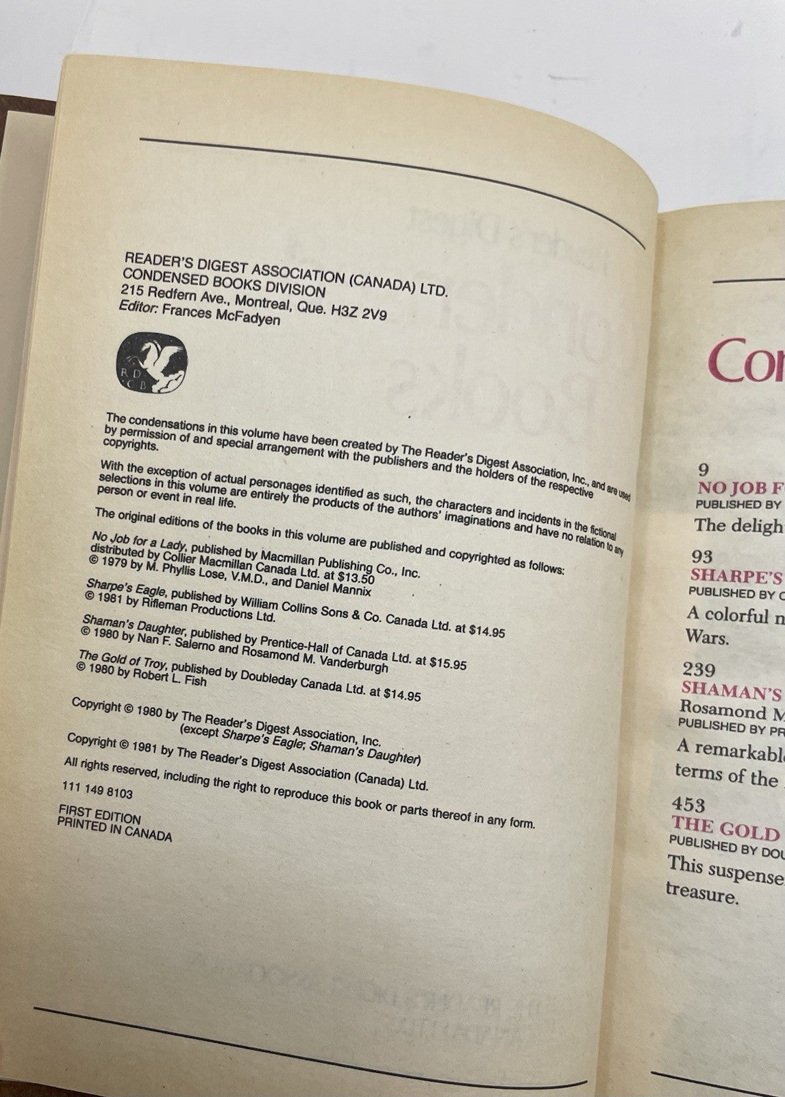 1981 Reader’s Digest 1st Ed Leather Bound Gilt HC Condensed Book Vtg NM