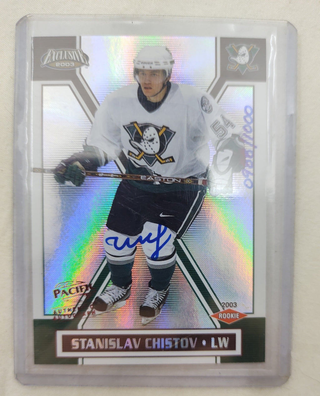 Stanislav Chistov Rookie Autograph 2002-03 Pacific Exclusive Anaheim Ducks