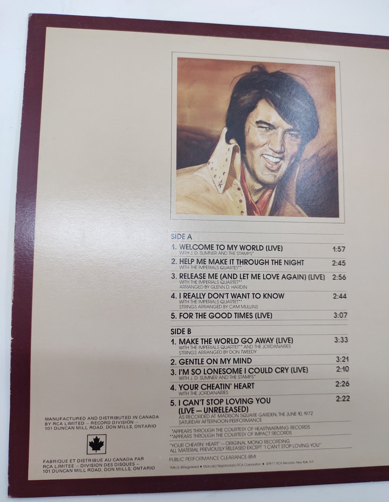 Elvis Presley – Welcome To My World Vinyl LP (1977) RCA APL1-2274