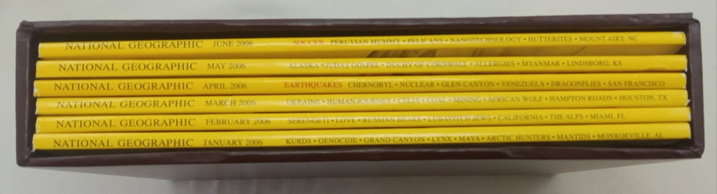 National Geographic Jan–June 2006 | 6 VG+ Issues | Leatherette Slipcase