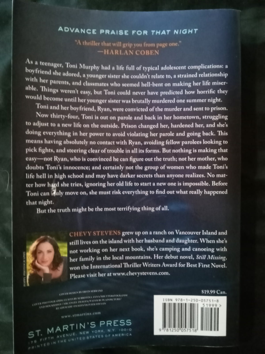 That Night by Chevy Stevens – Psychological Thriller – Paperback (2015)