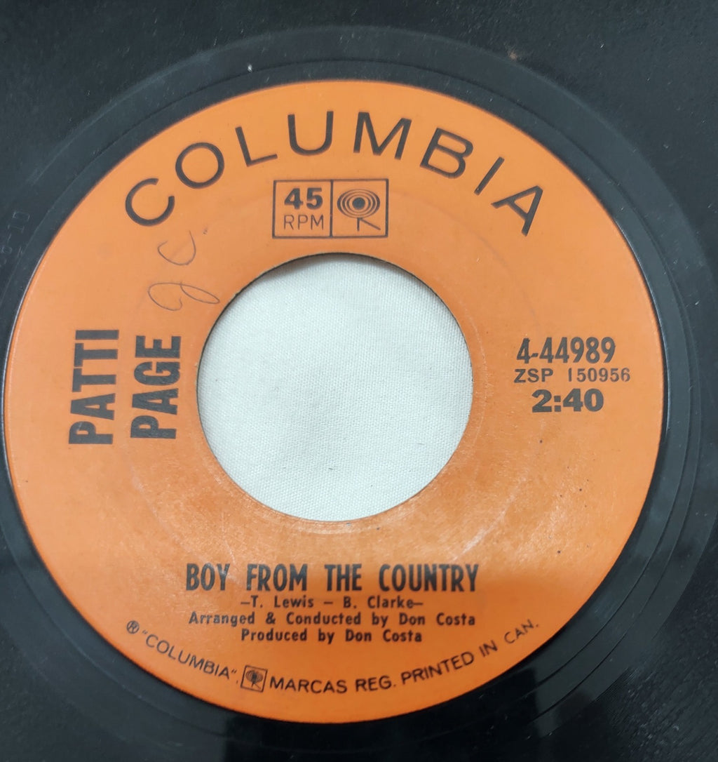 Patti Page – You Don’t Need A Heart 7” Columbia 4-44989 Canada