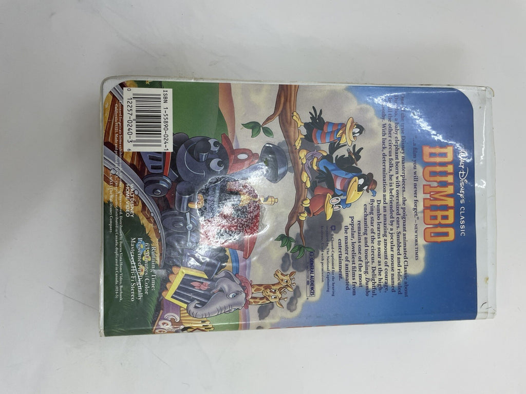 Disney VHS Dumbo 1999 Animated Movie White Clamshell Tape