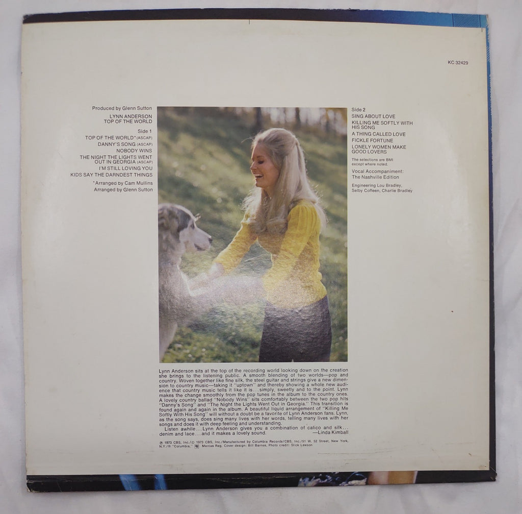 Lynn Anderson – Top of the World LP 1973 Columbia KC-32429