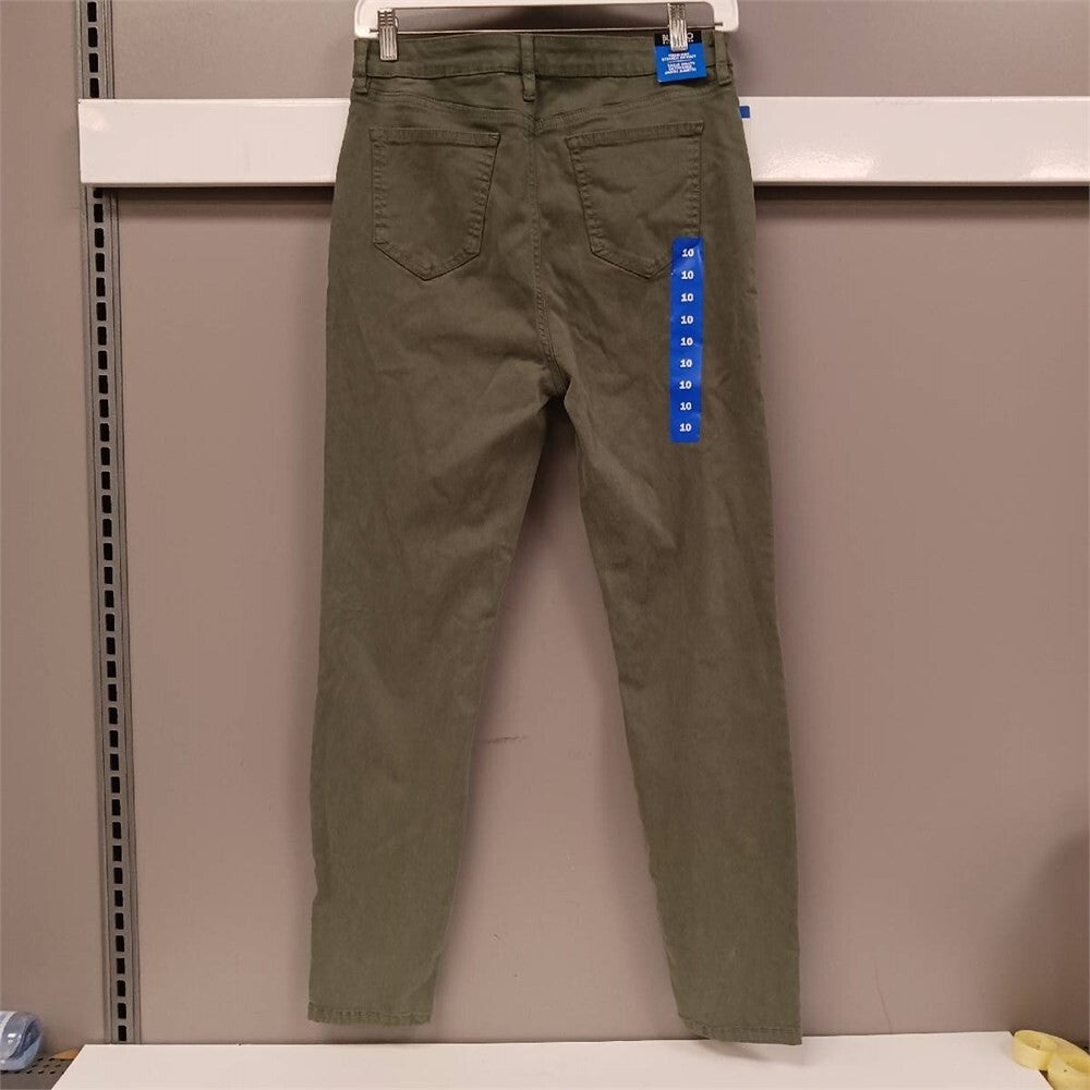 Buffalo David Bitton Green Skinny Pants Sz 10 NWT High Rise Stretch Casual