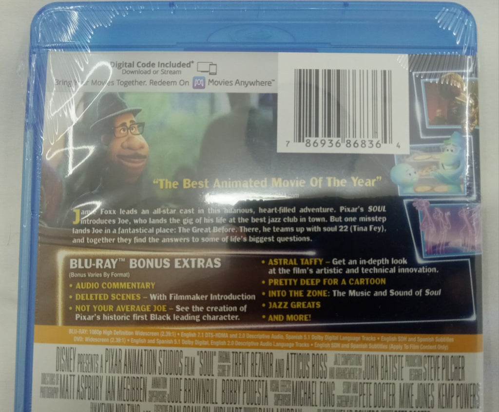 Soul 2020 Blu-ray DVD Digital Copy Disney Pixar Movie NEW Sealed