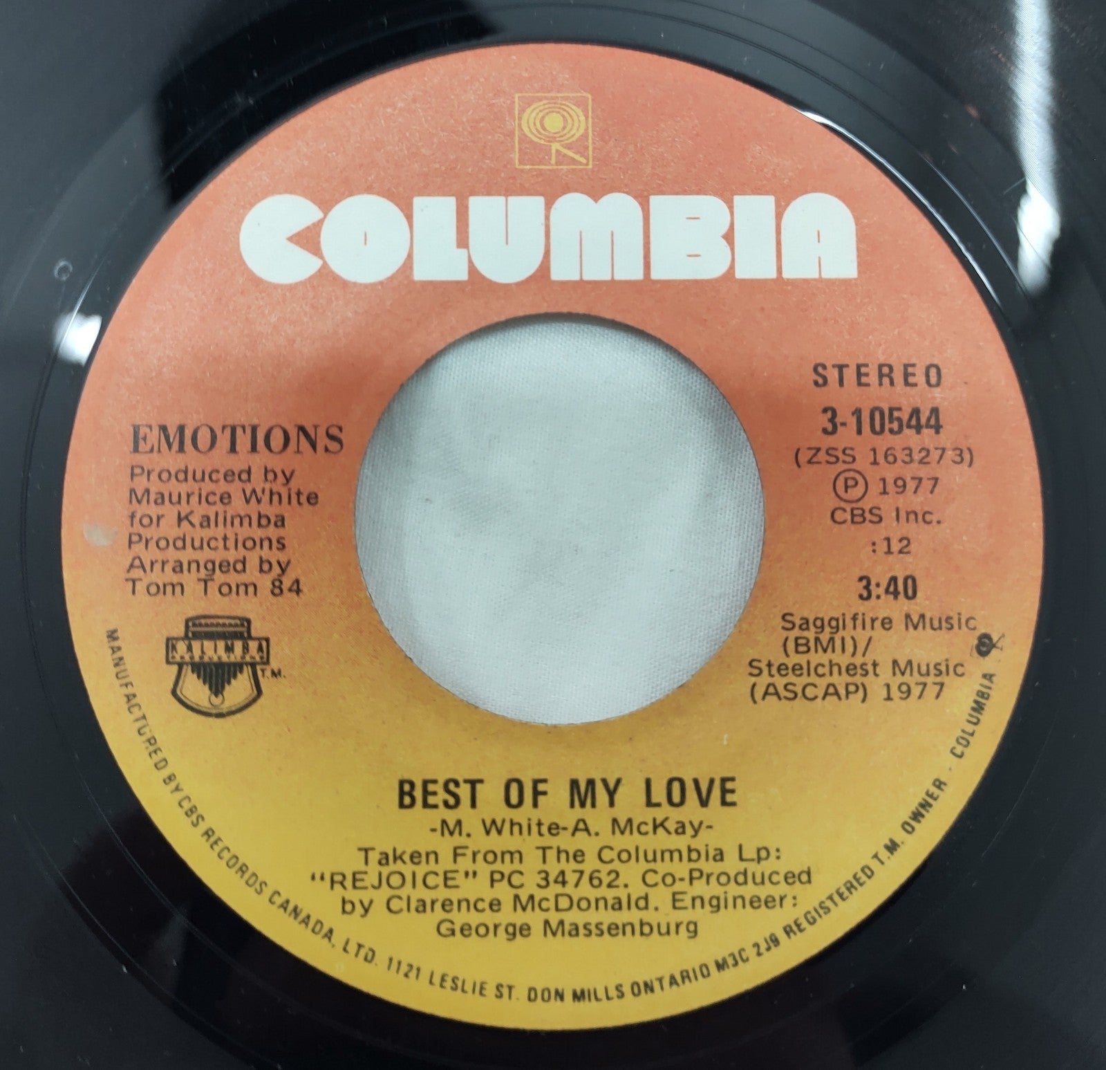 The Emotions – Best Of My Love / A Feeling Is 7" Vinyl Columbia 3-10544