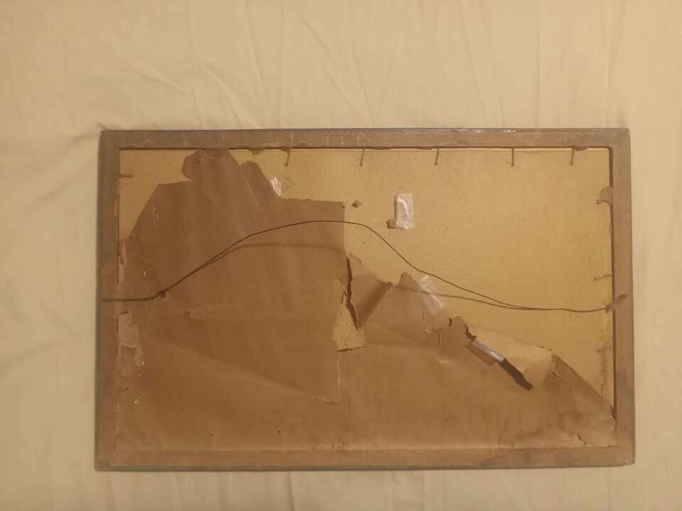 Antique 1927 Theo Lithograph “Call of the Night Elk” – Framed Art Framed Decor