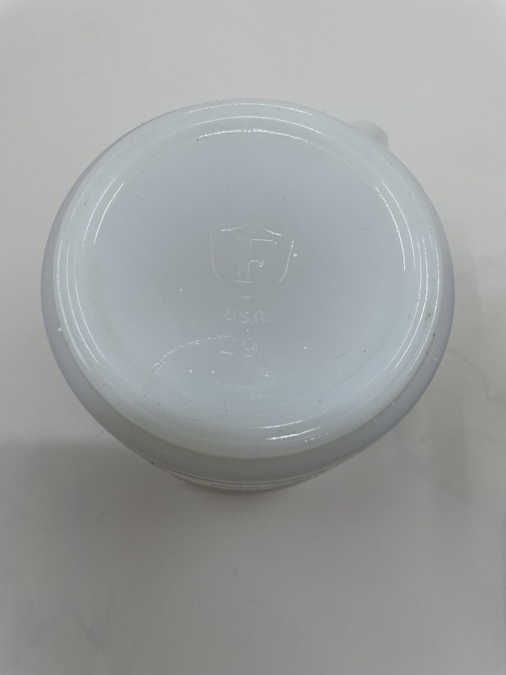 Glasbake Milk Glass Mug Upper Canada Village Souvenir Vintage White Retro