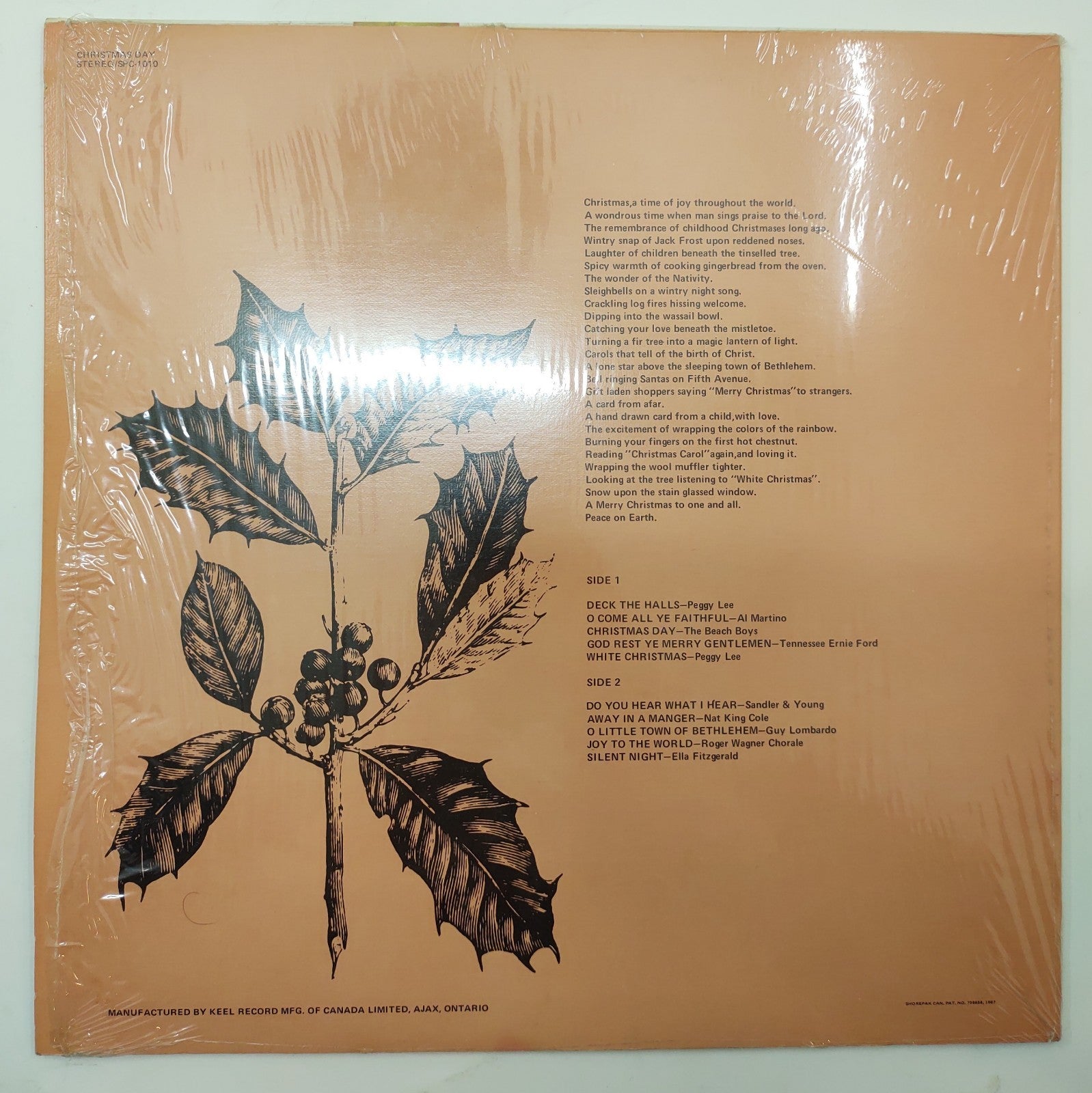 Christmas Day Vinyl LP Record Pickwick SPC-1010 The Beach Boys Nat King Cole