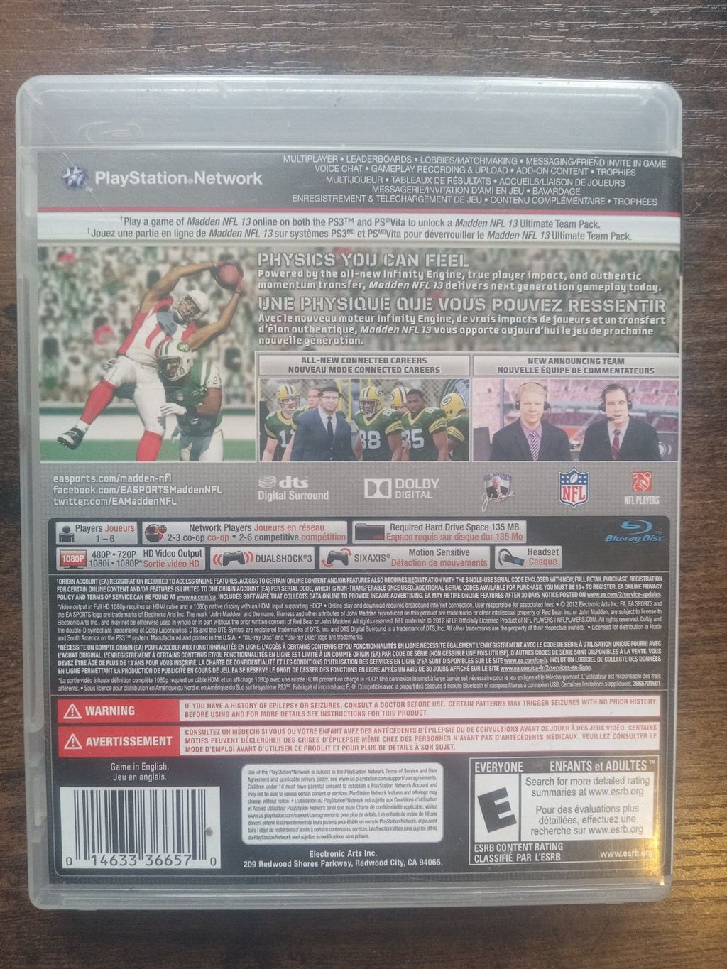 Madden NFL 13 PS3 EA Sports Football Game - Tested & Working