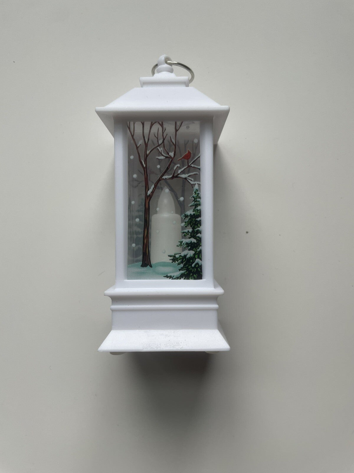 Mini Lantern Snowman Scene – Battery Operated Tabletop Decor with Cardinal