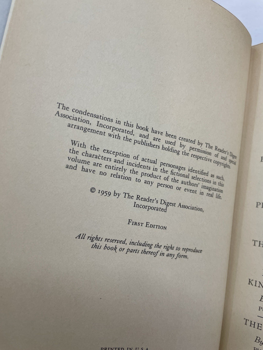 Readers Digest Condensed Books 1st Edition HC W/slipcover 1959 Vintage 4 In 1